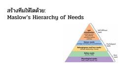 สร้างทีมให้โตด้วย: Maslow’s Hierarchy of Needs